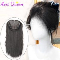AOSI 9*13 Natural Black Synthetic Lace Front Wigs Brown Long Straight Lace Front Wig for Women Pre Plucked Natural Hairline