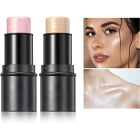 2 COLORS Highlighter Makeup Glitter Contouring Bronzer For Face Shimmer Powder Creamy Texture Illuminator Stick Women Cosmetics