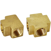 3 Ways 4 Ways Brass Pipe Fitting 1/8" 1/4" 3/8" 1/2" BSP Thread Equal Female Square Connector Air Water Coupler Adapter Coupling
