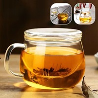 Thickened Glass Mug With Cover Couple Cups 350ml Glass Cup Heat-Resisting Wine Tea Mugs Milk Espresso Coffee Cup Drinkware