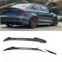 For AUDI A3 S3 RS3 8V Limousine Sedan M4 Style Rear Spoiler Trunk Wing 2013-2020 Carbon fiber Glossy black