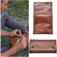 Handcrafted Leather Tobacco Pouch with Zip Bag
