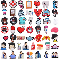 1pcs PVC Kindness Isn't Cancelled Heart Brain Nurse Black Girl Tooth Shoe Charms Designer Decoration Fit Clogs Pins Adult Gift