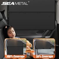 SEAMETAL 2-Section Sun Shade for Car Side Window Magnetic Curtains Sun Protection Sunshade for Children Anti-Glare UV-Blocking