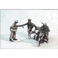 1/35 resin unpainted model kit, German motorcyclist (3 people, no motorcycle) unassembled and unpainted GK,1519R