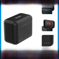 TELESIN Portable Battery Charger For Insta360 X3 X4 Battery 2 Slots TF Card Battery Storage Charger Box For Insta 360 X3 X4