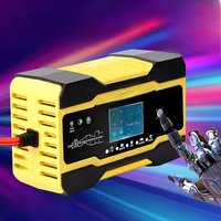 AliExpress NONE Car Battery Charger Full Auto Motorcycle 12V 24V Pulse Repair LCD Display Smart Fast Charge AGM Deep Cycle GEL Lead-Acid Charger