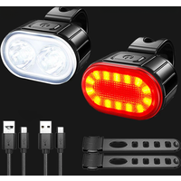 AliExpress Bike Lights LED Bicycle Lamp Rechargeable Front Rear Bike Flashlight Cycling Headlight Taillight MTB Road Bicycle Accessories