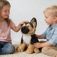 Realistic German Shepherd Plush Toy Stuffed Animal GSD Model Large Soft Plushie for Gift Home Decor