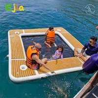 Stock 2,5/3 m aufblasbare Wasserplattform – schwimmende Dock mit kühlendem Netz und Getränkehaltern, schwimmende Hängematte für Pool, See, Boot