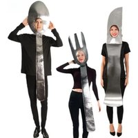 Halloween Fork and Spoon Knive Cosplay Costume Carnival Disguise Suit Food Party Adult Funny Jumpsuit Holiday Performance Outfit