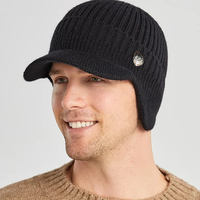 AliExpress jiangxihuitian Men Winter Knitted Hat Outdoor Cycling Ear Protection Warmth Peaked Cap Casual Fashion Sunhat Bomber Hats 56-61CM