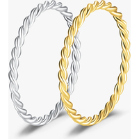 MODIAN 925 Sterling Silver Minimalist Twisted Stackable Fashion Finger Ring Classic Gold Color Thin Rings For Women Fine Jewelry