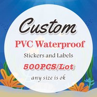 500 Stück PVC-wasserdichte individuelle Aufkleber und individuelle Logo-Aufkleber für Hochzeit, Geburtstag, Geschenkbox, zum Selbermachen Ihrer eigenen Logo-Aufkleber