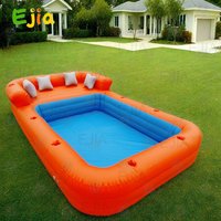 5m Large PVC Inflatable Sofa Pool Portable Swimming Pool Lounge Sofa With Back Cushion Pool Bar for Family Backyard Party