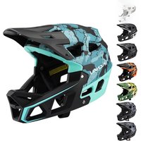 AliExpress NONE Full Face Mountain Bike Helmet Adult Racing Downhill MTB Helmet for Men/Women Adult Mountain Bike Helmet with Visor Over 31 Vent