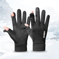 AliExpress NONE Suede Fabric Men's Gloves Soft Autumn Winter Thick Warm Male Skin-Friendly Skiing Non-Slip Cycling Elastic Touchscreen Gloves