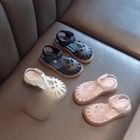 Children's Soft-soled Shoes Summer T-Strap Closed Toe Little Girls Princess Fashion Anti-Slip Korean Style Boys Beach Sandals