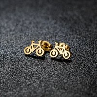 AliExpress oly2u Punk Tiny Bicycle Earrings for Men Women Stainless Steel Bike Jewelry Fashion Fitness Sports Stud Earrings Pendientes Mujer