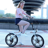 AliExpress 20 Inch Foldable Double Disc Brake Bicycle Front And Rear Shock Absorption Variable Speed Integrated Wheel Portable Road Bicycle