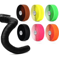 AliExpress riderace Bicycle Handlebar Tape PU Leather Perforated Breathable Soft Road Bike Handlebar Tape With 2 Bar Plug Anti-Slip Shock Absorption
