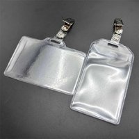 10 Sets Transparent Card Holder Metal Clip Work Card Holder Business Student ID Badge Holder Name Tag ID Holders Identity Case