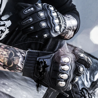 AliExpress Motorcycle Tactical Mittens Gloves Safety Outdoor Cycling Brass Knuckles Fighting Racing Bicycle Self Defence Riding Winter Men