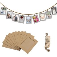 220cm 6 Inch Paper Photo Frame With Clips Picture Holder Baby Shower Birthday Party Decor Combination Paper Frame Home Album