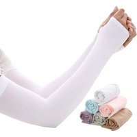 AliExpress NONE 1pair UV Sun Protection Arm Sleeves for Men Women Compression Cooling Sleeve Cover with Thumb Hole for Cycling, Outdoor Sports