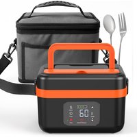 Kabellose elektrische Lunchbox, 16000 mAh, wiederaufladbar, mit Selbstheizfunktion, tragbarer, beheizter Lunchbehälter, isolierter Speisenwärmer für Büro, Arbeit, Reisen, Auto, Camping und den Einsatz