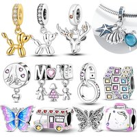 Hot Sales 925 Sterling Silver Charms Beads Butterfly Love Pendant Beads Fit Original Bracelet Charms Women Jewelry DIY Gift