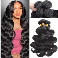 Human Hair Bundles Body Wave 26 28 30 Inch 100% Unprocessed Brazilian Virgin Hair Weave 3 Bundles Real Human Hair Natural Black