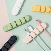 Desktop Cable Organizer Storage Charging Cable Holder Soft Silicone Hub With 4 Holes