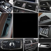 Carbon Fiber For BMW E70 E71 X5 X6 Interior Gearshift Air Conditioning AC CD Panel Reading Light Cover Trim Stickers Accessories