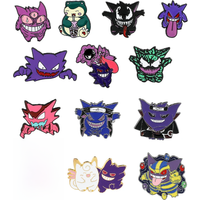 4/5 pcs Halloween Gengar Brooch Cute Snorlax Fashion Haunter Lapel Pin Metal Badge Backpack Clothing Jewelry Festival Gift