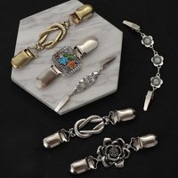 Fashion Winter Rhinestone New Retro Shirt Collar Shawl Brooch Sweater Blouse Pin Cardigan Clip Duck Clip Clasps Fashion Jewelry