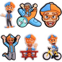 1-6PCS PVC Shoe Charms Clown Airplane Bicycle Man Sandals Shoes Decoration For Clogs Pins Fit Wristbands Kids Party Xmas Gift