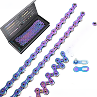 AliExpress Bicycle Chains SUMC 9/10/11/12 Speed Rainbow Hollow Semi-hollow Magic Buckle Road Bike Bicycle Chain Length 116/126L Weight 250g