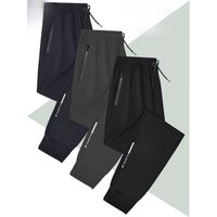 3 Pack Mens Jogger Pants Zipper Ankle Cuff Slim Fit Stretch Casual Running Lounge Sweatpants Trousers for Gym Workout Training