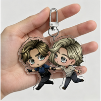 Resident Evil 9 Leon & Grace Acrylic Keychain "Follow Me" RE9 Game Fans Collection Key Ring Gift