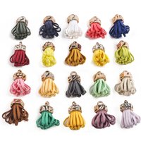 10pcs 25mm Leather New Faux Tassel For Keychain Cellphone Straps Fiber Fringe Suede DIY Pendant Jewelry Findings Accessories