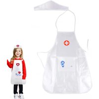 Doctor Nurse Cosplay Uniform and Hat for Kids White Apron Pretend Play Toy Kindergarten Family Costumes Educational Toys