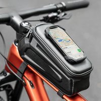 AliExpress ROCKBROS Bike Bag Front Handlebar Bag Hard Shell 360° Cell Phone Holder With Touch Screen Waterproof Front Frame Cycling Bag