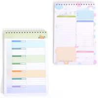 32sheets Cute Daily Planner Meal Planner Schedules Transparent PVC Hardcover Top Priorities Notepad Organizer Meal Plan Notebook