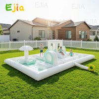 Inflatable Obstacle Course Bounce House Outdoor Party Jump Playhouse Water Park Bouncy House with Climbers Slides For Kids