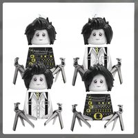 MOC City Movie Castle Scissors Action Figures Accessories Building Blocks Soldier Printed Weapons Hair DIY Bricks Kids Toy Gifts