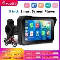 Podofo Wireless Carplay Android Auto Portable Smart Player 5 Inch Multimedia Video Player EQ BT For Motorcycle image 4