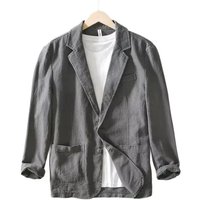 Breathable Men's Blazer Suit Jacket For Men Black Coat For Summer Business Lightweight Male Clothes 2025