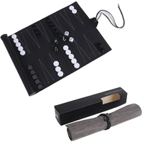 Roll Up Backgammon Sets Portable Travel Board Games Set For Adults And Kids Foldable PU Leather Classic Chess Board Roll-Up