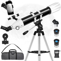 90mm Apertur 900mm Brennweite Refraktor-Astronomieteleskop, Geeignet für Erwachsene und Anfänger, 270X Professionelles Astronomieteleskop, Inklusive Stativ, Handyhalterung und Aufbewahrungstasche